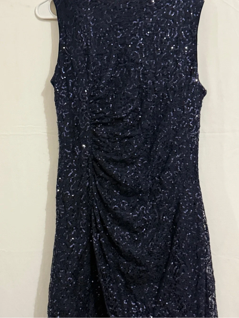 Calvin Klein Navy Sequin Sleeveless Evening Gown